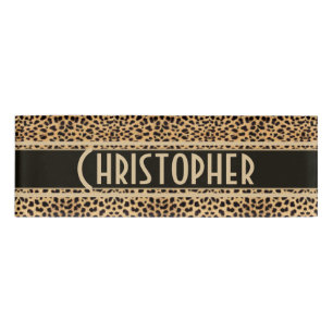 Leopard Spot Skin Print Personalized Name Tag