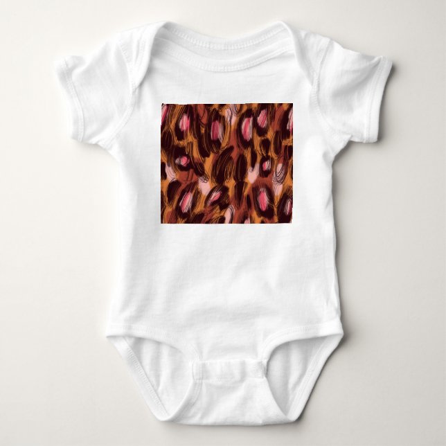 Leopard Spots African Animal Pattern Baby Bodysuit (Front)
