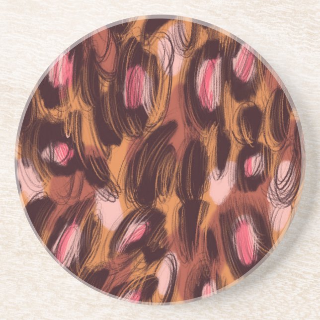 Leopard Spots African Animal Pattern Coaster (Front)