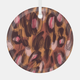 Leopard Spots African Animal Pattern Glass Ornament
