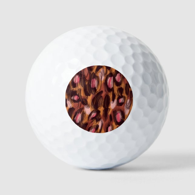 Leopard Spots African Animal Pattern Golf Balls (Front)