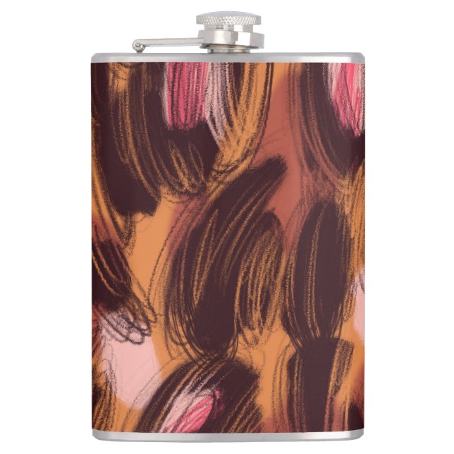 Leopard Spots African Animal Pattern Hip Flask (Front)