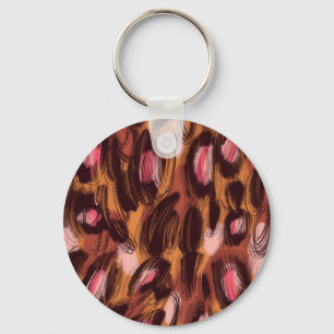 Leopard Spots African Animal Pattern Keychain