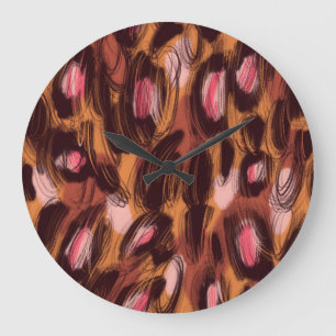 Leopard Spots African Animal Pattern Large Clock
