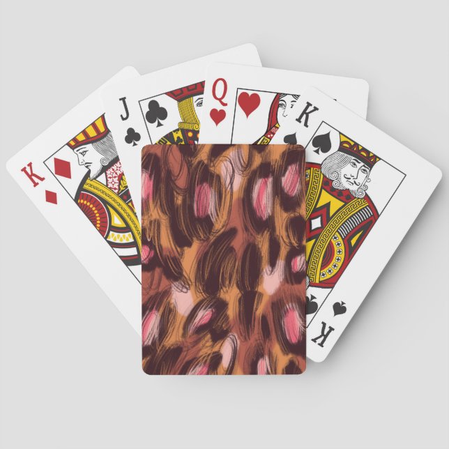 Leopard Spots African Animal Pattern Playing Cards (Back)
