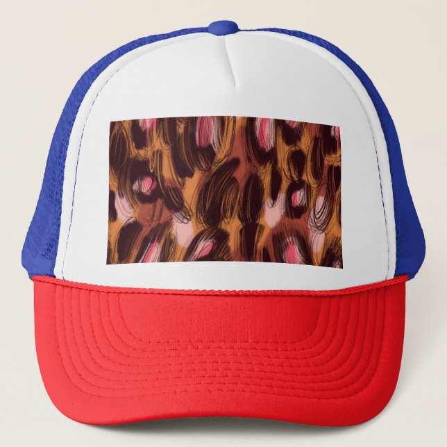 Leopard Spots African Animal Pattern Trucker Hat (Front)