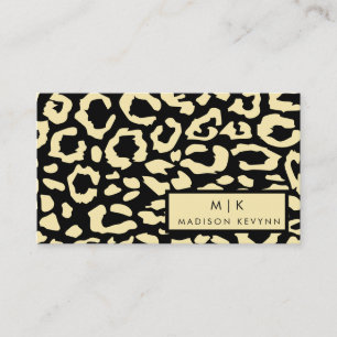 Leopard Spots Black And Gold Animal Print Pattern  Business Card