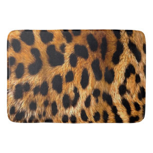 Leopard Spots Black Brown Wild Animal Fine Art Bath Mat