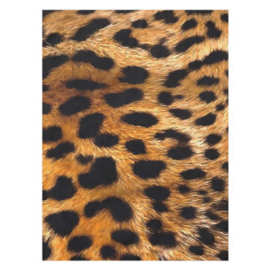 Leopard Spots Black Brown Wild Animal Fine Art Tablecloth