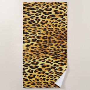 Leopard Spots Camouflage Pattern Painting Beach Towel