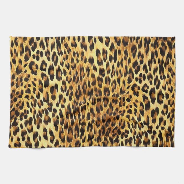 Leopard Spots Camouflage Pattern Painting Kitchen Towel (Horizontal)
