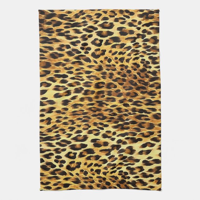Leopard Spots Camouflage Pattern Painting Kitchen Towel (Vertical)
