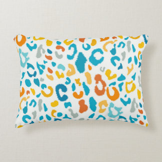 Leopard Spots: Colourful Vintage Texture. Accent Pillow