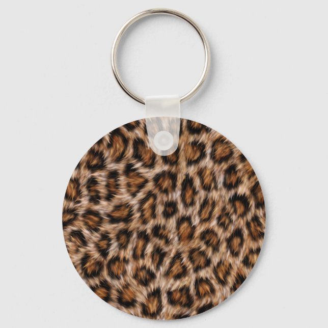 Leopard Spots Fur Jaguar Animal Cat skin Pattern.j Keychain (Front)
