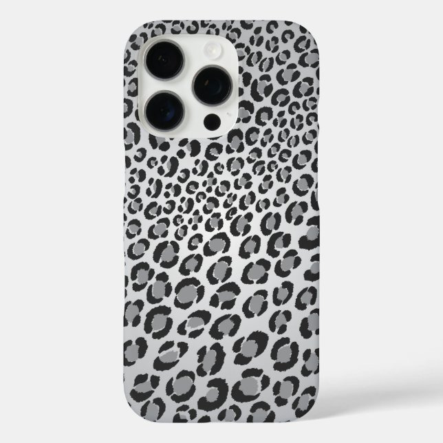 Leopard Spots Grey and Black Animal Print Pattern Case-Mate iPhone Case (Back)