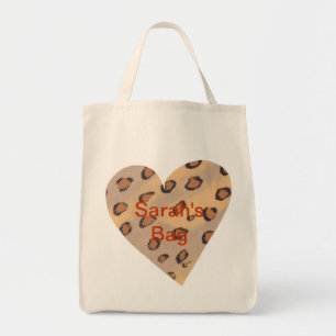 Leopard Spots Heart Personalized Bags