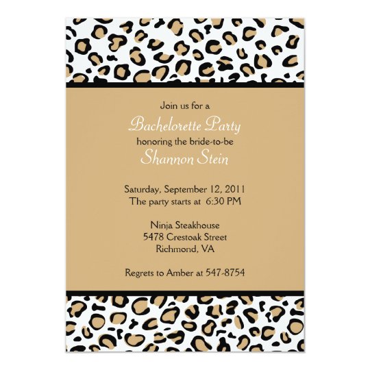 Leopard Spots Invitation - Brown