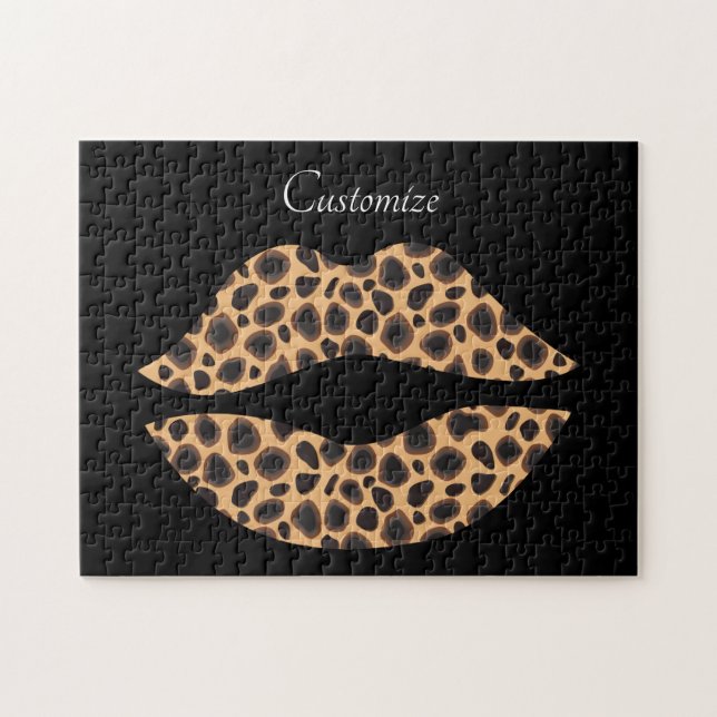 Leopard Spots Lipstick Kiss Thunder_Cove Jigsaw Puzzle (Horizontal)
