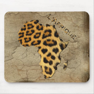 Leopard Spots Map of AFRICA Wildlife Mouse Pad