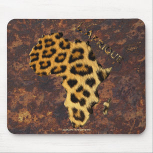 Leopard Spots Map of AFRICA Wildlife Mouse Pad
