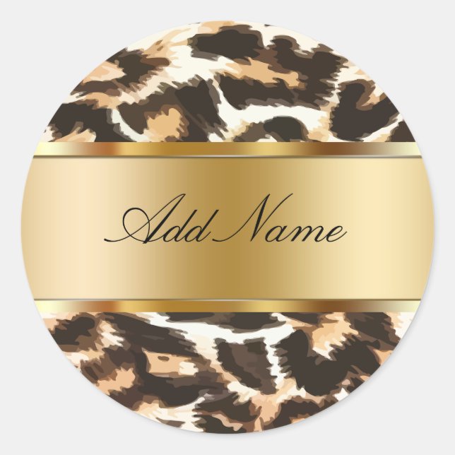 Leopard Spots Monogram Sticker Labels (Front)