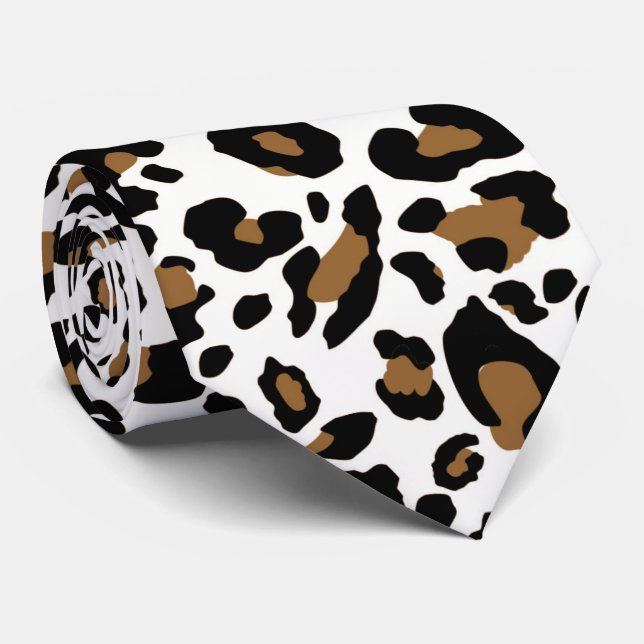 Leopard spots pattern, animal fur print, vector tie (Rolled)
