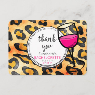 Leopard Spots Pattern Bachelorette Party Thank You Card