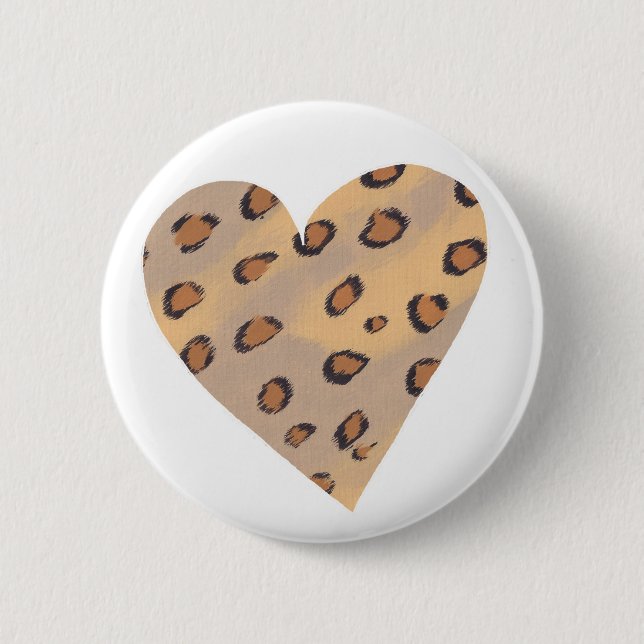Leopard Spots Pattern in a Heart Shape Buttons (Front)