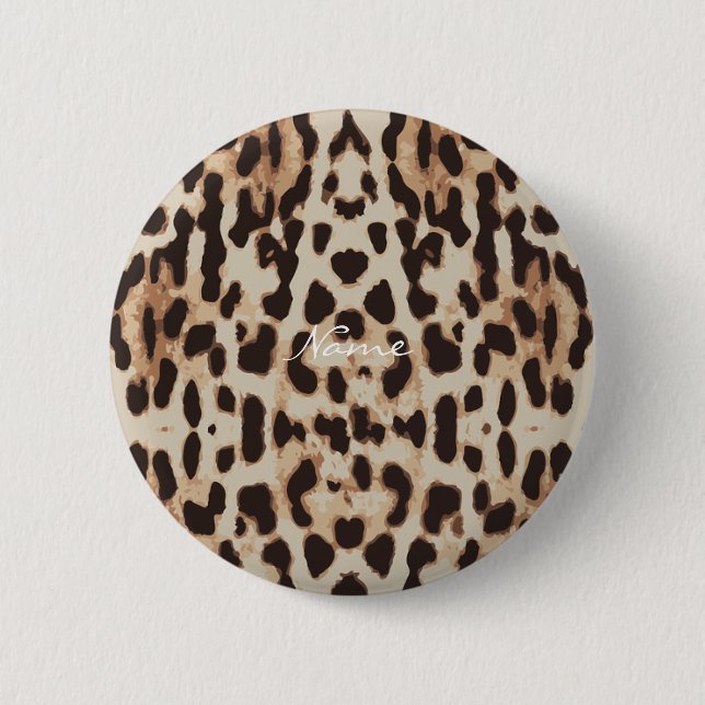 Leopard Spots Pattern Thunder_Cove 2 Inch Round Button (Front)