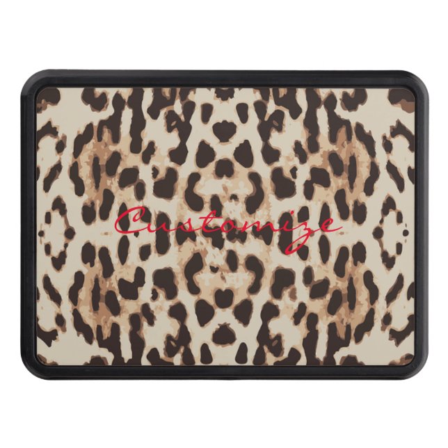 Leopard Spots Pattern Thunder_Cove Trailer Hitch Cover (Front)