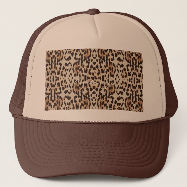 Leopard Spots Pattern Thunder_Cove Trucker Hat (Front)