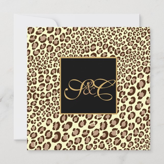 Leopard spots + pearl swirls/vintage invitation (Front)