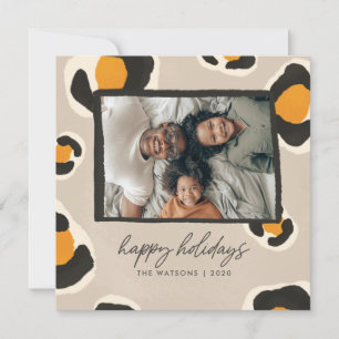 Leopard Spots Personalized Holiday Card