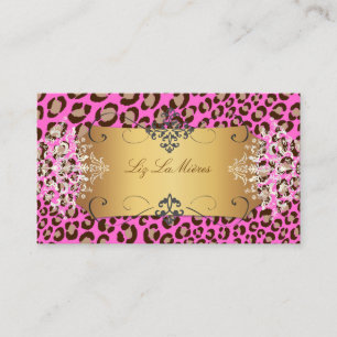 Leopard spots/Pink / DIY background colour Business Card