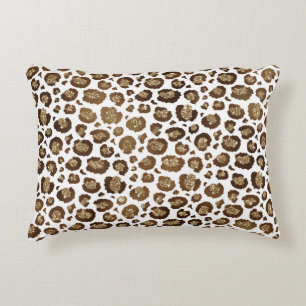 Leopard Spots Wild Animals Golden Glitter Safari Accent Pillow