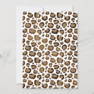 Leopard Spots Wild Animals Golden Glitter Safari Invitation