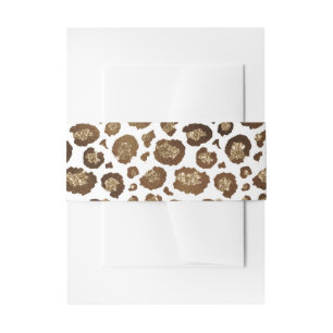 Leopard Spots Wild Animals Golden Glitter Safari Invitation Belly Band