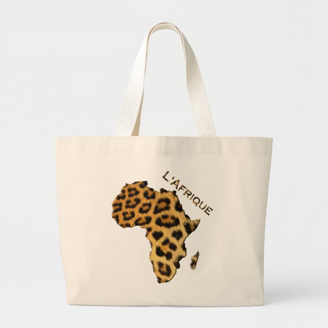 Leopard-spotted Map of Africa Tote Bag (Front)
