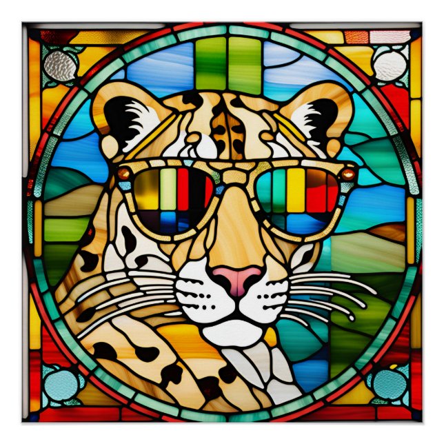 Leopard Stained Glass Poster (Front)