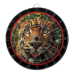 Leopard Stares While in Jungle Regulation  Dartboard