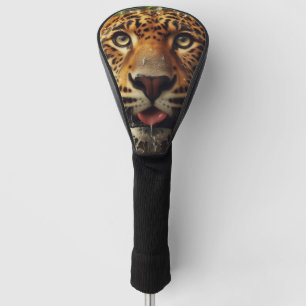 Leopard Stares While Lapping Water in Jungle  Golf Head Cover