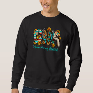 Leopard Stethoscope Love CNA Life Nurse Life Weste Sweatshirt
