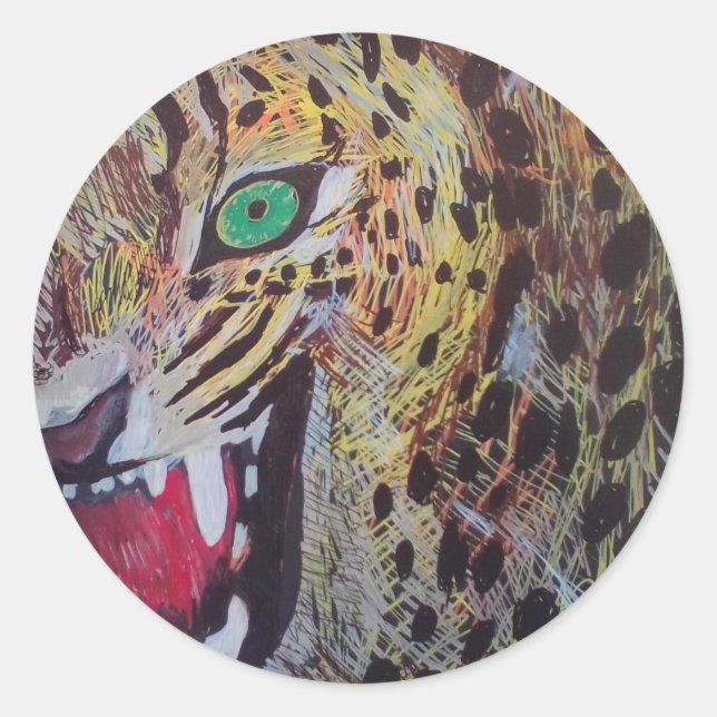 LEOPARD STICKERS BY PAULA REILLY. (Front)