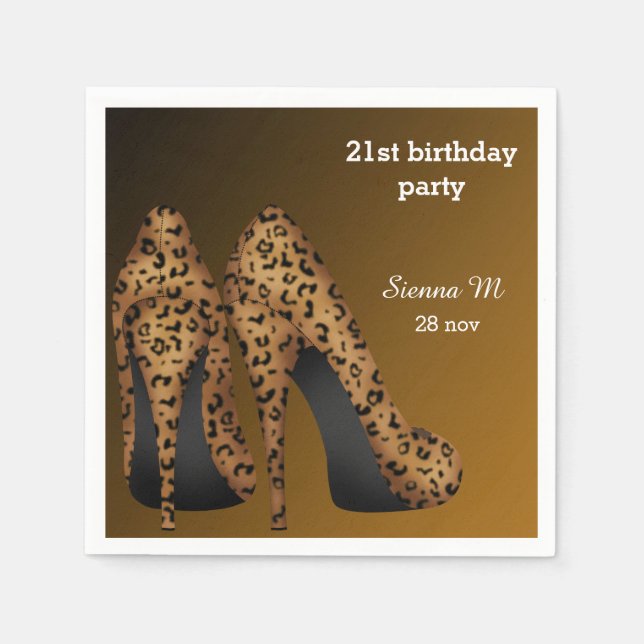 Leopard Stilettos Napkin (Front)