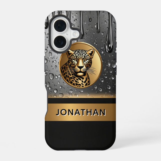 Leopard Strength Custom Design 🐆 iPhone 16 Case (Back)
