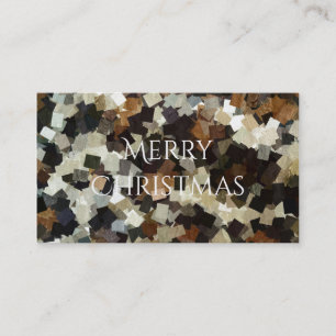 Leopard Style Brown Black Square Pattern Business Card