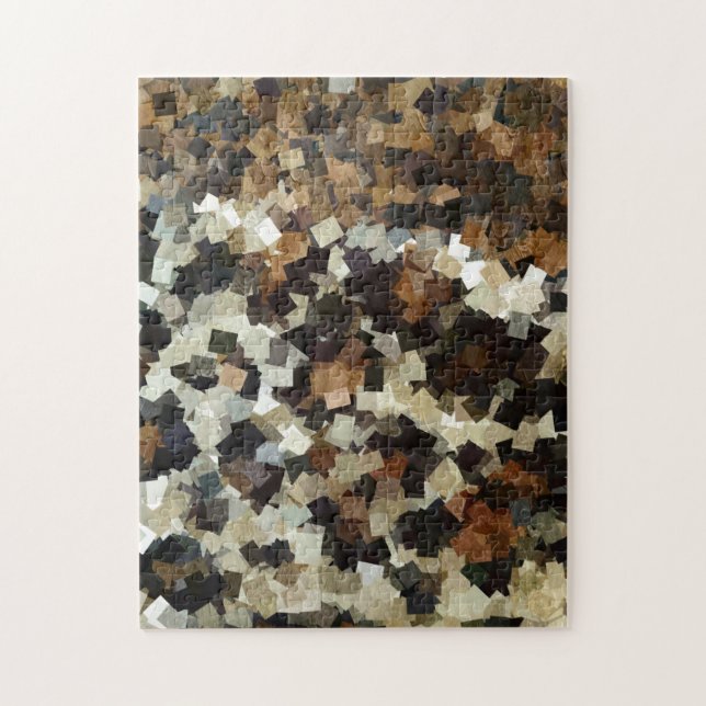 Leopard Style Brown Black Square Pattern Jigsaw Puzzle (Vertical)