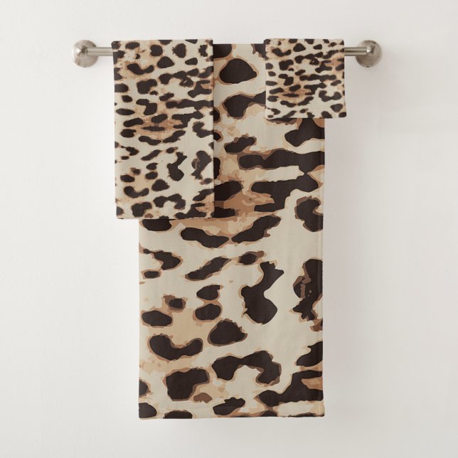 Leopard Style Print. Bath Towel Set (Insitu)
