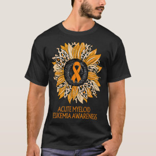 Leopard Sunflower Acute Myeloid Leukaemia Awarenes T-Shirt