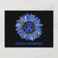 Leopard Sunflower Ataxia Awareness Blue Ribbon Sup